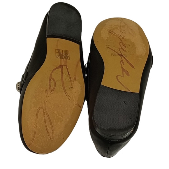 KARL LAGERFELD "AVAH" BLACK LEATHER LOAFER FLATS SHOES WITH SILVER DOME STUDS - Picture 11 of 13